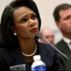 La secretaria de Estado, Condoleezza Rice, en su comparecencia de ayer