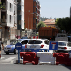 Imagen de la congestión de tráfico en Álvaro López Núñez por las obras. MARCIANO PÉREZ