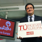 El secretario de Organización del PSOE durante la presentación de la campaña socialista.