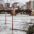 Aspecto que presentaba ayer el Ebro a su paso por Miranda.