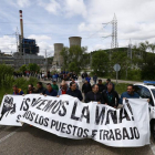 Mineros de la Vasco protestan ante la central térmica de La Robla