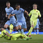 Agüero, en el partido de ida ante el Barcelona.