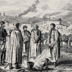 Ilustración en la que se ve a Napoleón en Rusia antes de la batalla de Smolensk, el 20 de agosto de 1812.