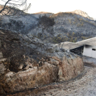 Una de las viviendas afectadas por el incendio.