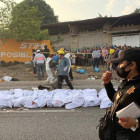 Los cadáveres de los migrantes muertos en Chiapas. CARLOS LÓPEZ