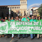 Momento de la movilización de ayer tarde en León.
