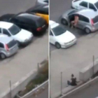 Capturas del vídeo publicado por Albiol en el que se ve a un hombre desnudo en Badalona.