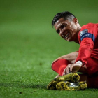 Cristiano Ronaldo, con dolor con Portugal.