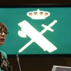 La directora general de la Guardia Civil, María Gámez, el miércoles, al anunciar su dimisión. JAVIER LIZON