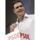 El secretario general del PSOE, Pedro Sánchez, ayer en Valencia.