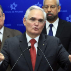 El administrador de la Autoridad del Canal de Panamá (APC), Jorge Quijano, durante la rueda de prensa que ofreció ayer.