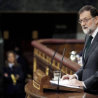 Mariano Rajoy durante su intervención en el debate sobre la moción de censura.