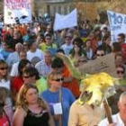 Una de las manifestaciones celebradas en Peque contra la instalación de un cementerio nuclear