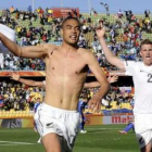 El neozelandés Reid celebra el empate ante Eslovaquia.