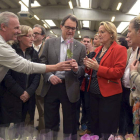 El presidente de la Generalitat, Artur Mas, durante la inauguración de una feria ayer.