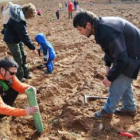 Los voluntarios plantaron árboles para celebrar el Día del Medio Ambiente.