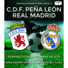 Cartel anunciador del partido ante el equipo merengue. DL