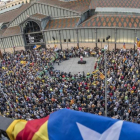 Manifestación de la ANC en Barcelona, este lunes.