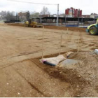Estado actual de las obras de prolongación de Ordoño II, con la antigua estación a la derecha.