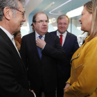 El presidente de la Junta, Juan Vicente Herrera, Antonio Silván, alcalde de León, Pilar del Olmo, Consejera de Hacienda y Hugo Sigman, fundador de la empresa Mabxience que inauguraba hoy en León la primera planta europea de biosimilares.