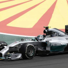 El Mercedes de Nico Rosberg, durante el GP de Brasil, en el circuito de Interlagos.