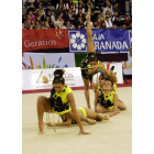 Las campeonas de España en un momento de su actuación