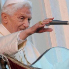Benedicto XVI, en la alocución en Castel Gandolfo, en febrero del 2013, tras su renuncia.