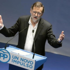 Mariano Rajoy interviene en la clausura del congreso provincial del PP de Pontevedra.