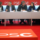 Reunión de la comisión ejecutiva del PSC en la que se decidieron las sanciones.