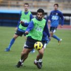 Del Olmo protagonizó la jugada polémica ante el Cartagena al sufrir un penalti que el árbitro no con