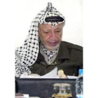 El líder palestino, Yaser Arafat, ayer en la ciudad de Ramala