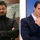 El diputado de ERC Gabriel Rufián y el presentador de radio y televisión Javier Cárdenas.