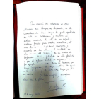 Imagen de la dedicatoria firmada por el monarca. ULE