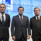 El consejero delegado, Andrea Brentan; el presidente, Borja Prado y el consejero Fulvio Conti.