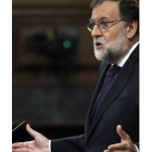 El presidente del Gobierno, Mariano Rajoy, en el pleno extraordinario.  EFE