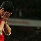 Arteta se lamenta tras fallar el penalti.