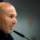 Zinedine Zidane muestra optimismo durante la conferencia de prensa previa a la cita contra el Bayern.