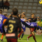 La chilena de Yuri merecía el gol y acabó en la portería del equipo andaluz, pero fue finalmente Alberto Aguilar el que cabeceó para que superase a los defensas rivales y hacer así el tercer gol de la noche en El Toralín.