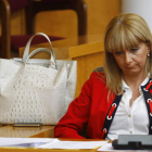 La portavoz socialista y ex alcaldesa, María Eugenia Gancedo, en uno de los últimos plenos.