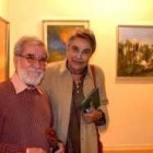 Herminia de Lucas junto al artista Manuel Alcorlo el día de la inauguración de la exposición