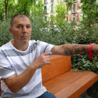 José Manuel Pérez es el seguidor del Barça que sacó un arma en Cornellà. Este martes, en el paseo de Sant Joan de Barcelona.