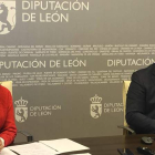 Humildad Rodríguez Otero y Eduardo Morán, ayer tras la Mesa por León, que se reunió de forma telemática. DL