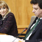 María Eugenia Gancedo, Luis Herrero Rubinat y Francisco Gómez en el Pleno celebrado ayer.