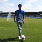El central Pablo Trigueros fue presentado ayer por la Deportiva como su segundo refuerzo. L. DE LA MATA