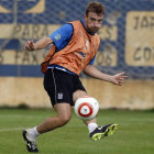 Sergio Rodríguez, en un entrenamiento del Tenerife en la presente temporada.
