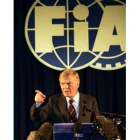 El presidente de la FIA, Max Mosley, durante la conferencia de prensa