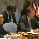 Ban Ki-Moon y Rajoy, en el acto celebrado ayer.