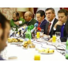 Francisco Rodríguez, Álvaro Díez, Javier Cepedano y Enrique Suárez, durante la presentación del bala