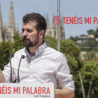 Luis Tudanca, secretario general del PSOE en Castilla y León presentando su candidatura. SANTI OTERO