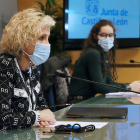 La consejera de Sanidad, Verónica Casado, esta mañana en rueda de prensa. R. GARCÍA